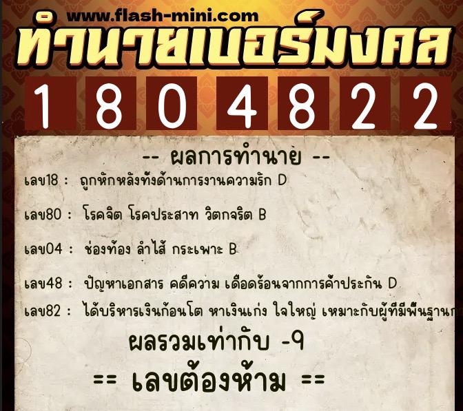 ทำนายเบอร์มงคล 0XX-1804822 ทำนายเบอร์มงคล หมายเลข 086-180482 ทำนายเบอร์มงคล 0XX-1804822 ทำนายเบอร์มงคล หมายเลข 086-180482