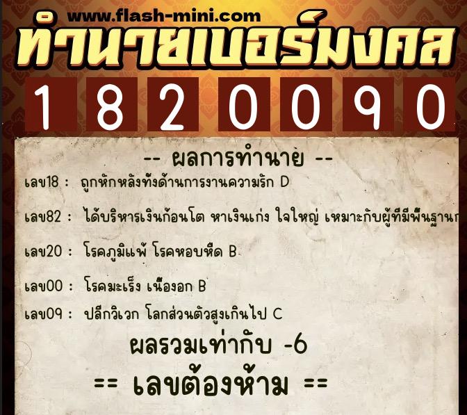 ทำนายเบอร์มงคล 0XX-1820090 ทำนายเบอร์มงคล หมายเลข 069-182009 ทำนายเบอร์มงคล 0XX-1820090 ทำนายเบอร์มงคล หมายเลข 069-182009