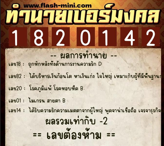 ทำนายเบอร์มงคล 0XX-1820142 ทำนายเบอร์มงคล หมายเลข 065-182014 ทำนายเบอร์มงคล 0XX-1820142 ทำนายเบอร์มงคล หมายเลข 065-182014