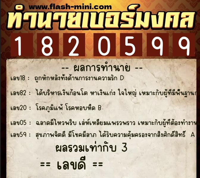 ทำนายเบอร์มงคล 0XX-1820599 ทำนายเบอร์มงคล หมายเลข 067-182059 ทำนายเบอร์มงคล 0XX-1820599 ทำนายเบอร์มงคล หมายเลข 067-182059
