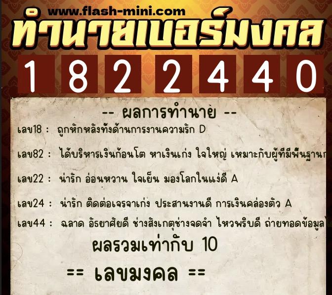 ทำนายเบอร์มงคล 0XX-1822440 ทำนายเบอร์มงคล หมายเลข 087-182244 ทำนายเบอร์มงคล 0XX-1822440 ทำนายเบอร์มงคล หมายเลข 087-182244