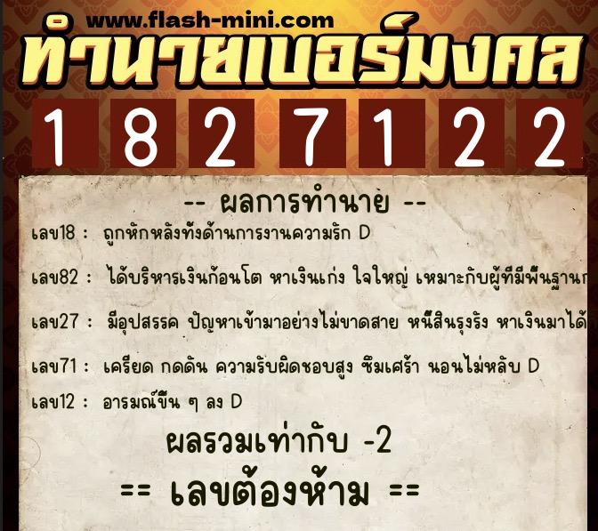 ทำนายเบอร์มงคล 0XX-1827122 ทำนายเบอร์มงคล หมายเลข 063-182712 ทำนายเบอร์มงคล 0XX-1827122 ทำนายเบอร์มงคล หมายเลข 063-182712