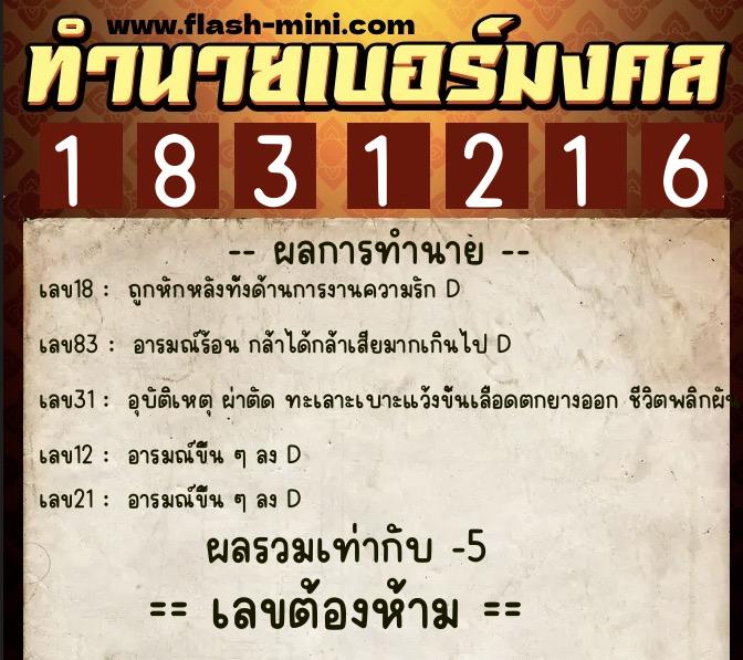 ทำนายเบอร์มงคล 0XX-1831216 ทำนายเบอร์มงคล หมายเลข 066-183121 ทำนายเบอร์มงคล 0XX-1831216 ทำนายเบอร์มงคล หมายเลข 066-183121