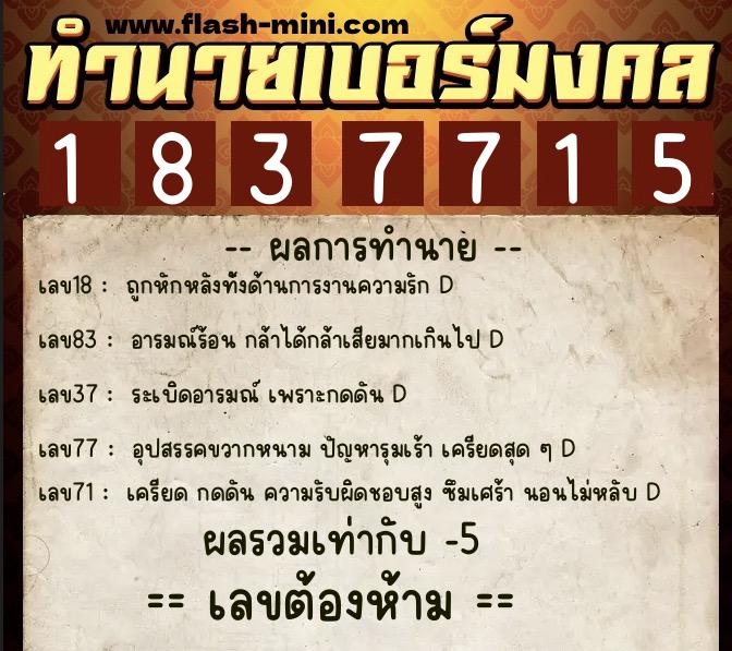 ทำนายเบอร์มงคล 0XX-1837715 ทำนายเบอร์มงคล หมายเลข 060-183771 ทำนายเบอร์มงคล 0XX-1837715 ทำนายเบอร์มงคล หมายเลข 060-183771