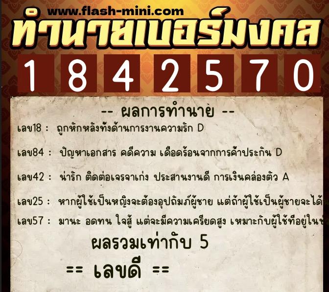 ทำนายเบอร์มงคล 0XX-1842570 ทำนายเบอร์มงคล หมายเลข 086-184257 ทำนายเบอร์มงคล 0XX-1842570 ทำนายเบอร์มงคล หมายเลข 086-184257