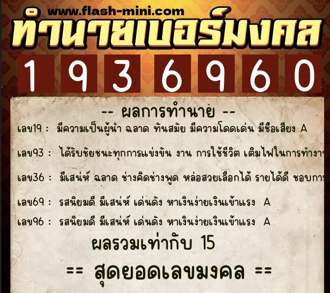 ทำนายเบอร์มงคล 0XX-1936960 ทำนายเบอร์มงคล หมายเลข 080-193696 ทำนายเบอร์มงคล 0XX-1936960 ทำนายเบอร์มงคล หมายเลข 080-193696