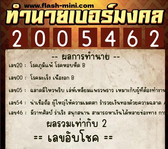 ทำนายเบอร์มงคล 0XX-2005462 ทำนายเบอร์มงคล หมายเลข 097-200546 ทำนายเบอร์มงคล 0XX-2005462 ทำนายเบอร์มงคล หมายเลข 097-200546