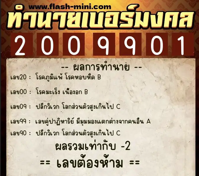 ทำนายเบอร์มงคล 0XX-2009901 ทำนายเบอร์มงคล หมายเลข 088-200990 ทำนายเบอร์มงคล 0XX-2009901 ทำนายเบอร์มงคล หมายเลข 088-200990