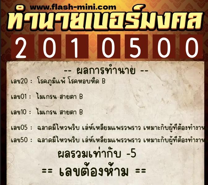 ทำนายเบอร์มงคล 0XX-2010500 ทำนายเบอร์มงคล หมายเลข 067-201050 ทำนายเบอร์มงคล 0XX-2010500 ทำนายเบอร์มงคล หมายเลข 067-201050