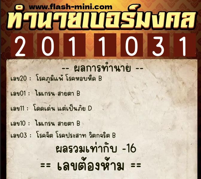 ทำนายเบอร์มงคล 0XX-2011031 ทำนายเบอร์มงคล หมายเลข 061-201103 ทำนายเบอร์มงคล 0XX-2011031 ทำนายเบอร์มงคล หมายเลข 061-201103