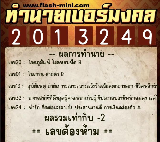 ทำนายเบอร์มงคล 0XX-2013249 ทำนายเบอร์มงคล หมายเลข 082-201324 ทำนายเบอร์มงคล 0XX-2013249 ทำนายเบอร์มงคล หมายเลข 082-201324