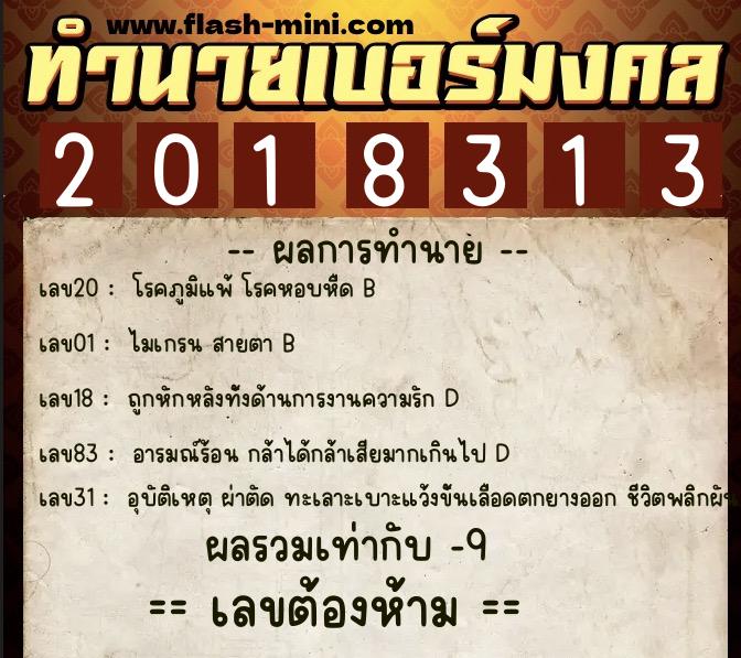 ทำนายเบอร์มงคล 0XX-2018313 ทำนายเบอร์มงคล หมายเลข 089-201831 ทำนายเบอร์มงคล 0XX-2018313 ทำนายเบอร์มงคล หมายเลข 089-201831