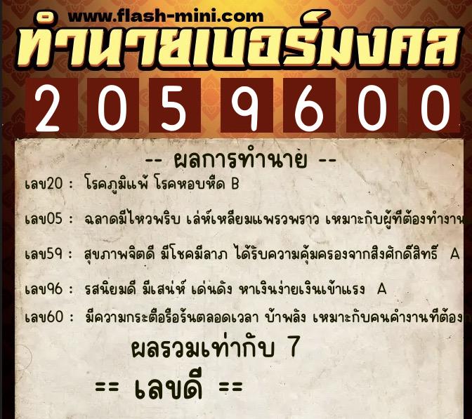 ทำนายเบอร์มงคล 0XX-2059600 ทำนายเบอร์มงคล หมายเลข 094-205960 ทำนายเบอร์มงคล 0XX-2059600 ทำนายเบอร์มงคล หมายเลข 094-205960