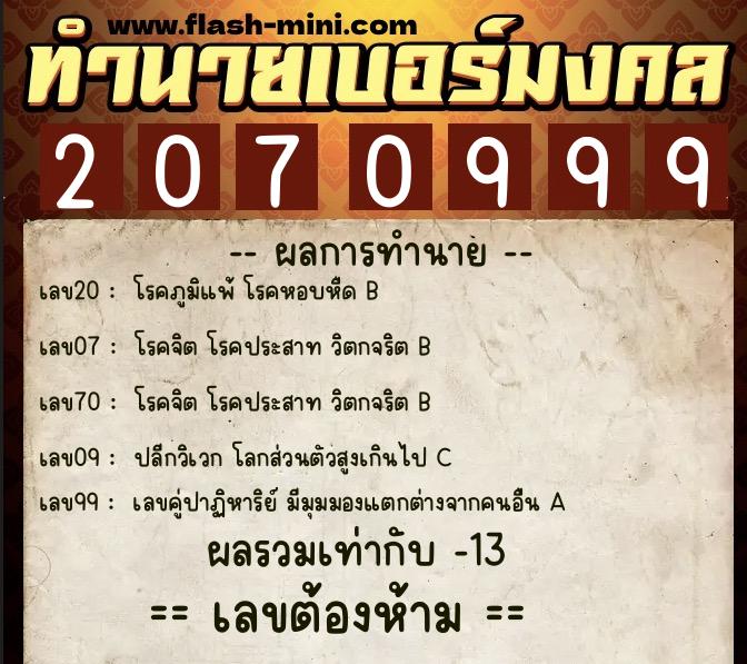ทำนายเบอร์มงคล 0XX-2070999 ทำนายเบอร์มงคล หมายเลข 083-207099 ทำนายเบอร์มงคล 0XX-2070999 ทำนายเบอร์มงคล หมายเลข 083-207099