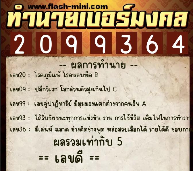 ทำนายเบอร์มงคล 0XX-2099364 ทำนายเบอร์มงคล หมายเลข 066-209936 ทำนายเบอร์มงคล 0XX-2099364 ทำนายเบอร์มงคล หมายเลข 066-209936