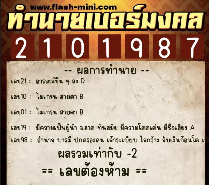 ทำนายเบอร์มงคล 0XX-2101987 ทำนายเบอร์มงคล หมายเลข 098-210198 ทำนายเบอร์มงคล 0XX-2101987 ทำนายเบอร์มงคล หมายเลข 098-210198