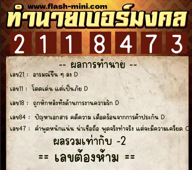 ทำนายเบอร์มงคล 0XX-2118473 ทำนายเบอร์มงคล หมายเลข 089-211847 ทำนายเบอร์มงคล 0XX-2118473 ทำนายเบอร์มงคล หมายเลข 089-211847