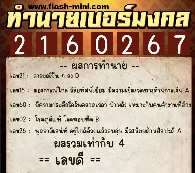 ทำนายเบอร์มงคล 0XX-2160267 ทำนายเบอร์มงคล หมายเลข 092-216026 ทำนายเบอร์มงคล 0XX-2160267 ทำนายเบอร์มงคล หมายเลข 092-216026
