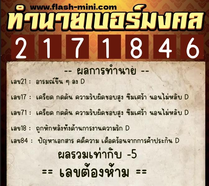 ทำนายเบอร์มงคล 0XX-2171846 ทำนายเบอร์มงคล หมายเลข 084-217184 ทำนายเบอร์มงคล 0XX-2171846 ทำนายเบอร์มงคล หมายเลข 084-217184