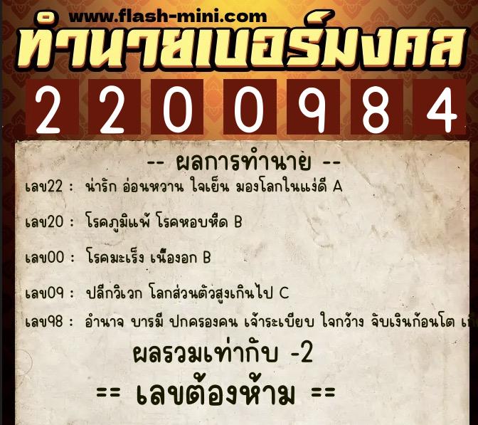 ทำนายเบอร์มงคล 0XX-2200984 ทำนายเบอร์มงคล หมายเลข 099-220098 ทำนายเบอร์มงคล 0XX-2200984 ทำนายเบอร์มงคล หมายเลข 099-220098