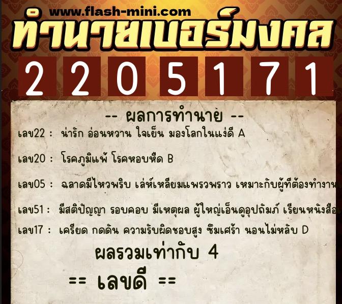 ทำนายเบอร์มงคล 0XX-2205171 ทำนายเบอร์มงคล หมายเลข 063-220517 ทำนายเบอร์มงคล 0XX-2205171 ทำนายเบอร์มงคล หมายเลข 063-220517