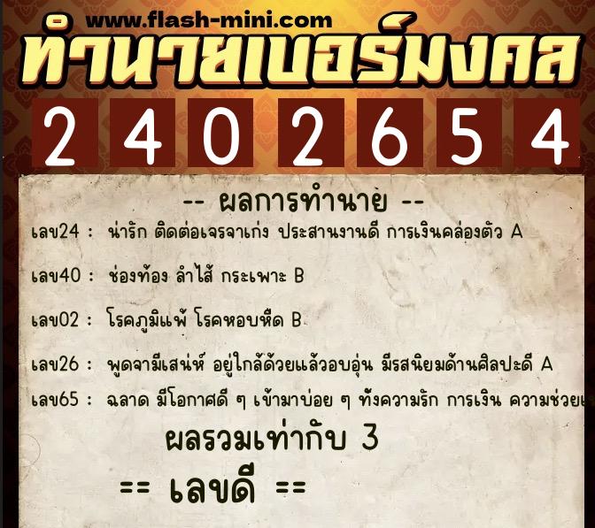 ทำนายเบอร์มงคล 0XX-2402654 ทำนายเบอร์มงคล หมายเลข 094-240265 ทำนายเบอร์มงคล 0XX-2402654 ทำนายเบอร์มงคล หมายเลข 094-240265