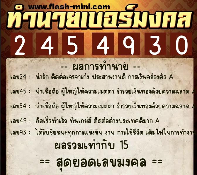 ทำนายเบอร์มงคล 0XX-2454930 ทำนายเบอร์มงคล หมายเลข 085-245493 ทำนายเบอร์มงคล 0XX-2454930 ทำนายเบอร์มงคล หมายเลข 085-245493