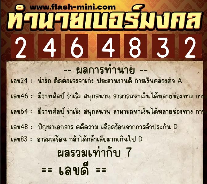 ทำนายเบอร์มงคล 0XX-2464832 ทำนายเบอร์มงคล หมายเลข 086-246483 ทำนายเบอร์มงคล 0XX-2464832 ทำนายเบอร์มงคล หมายเลข 086-246483