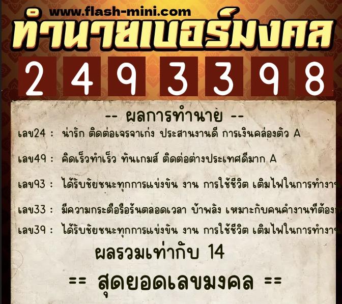 ทำนายเบอร์มงคล 0XX-2493398 ทำนายเบอร์มงคล หมายเลข 096-249339 ทำนายเบอร์มงคล 0XX-2493398 ทำนายเบอร์มงคล หมายเลข 096-249339