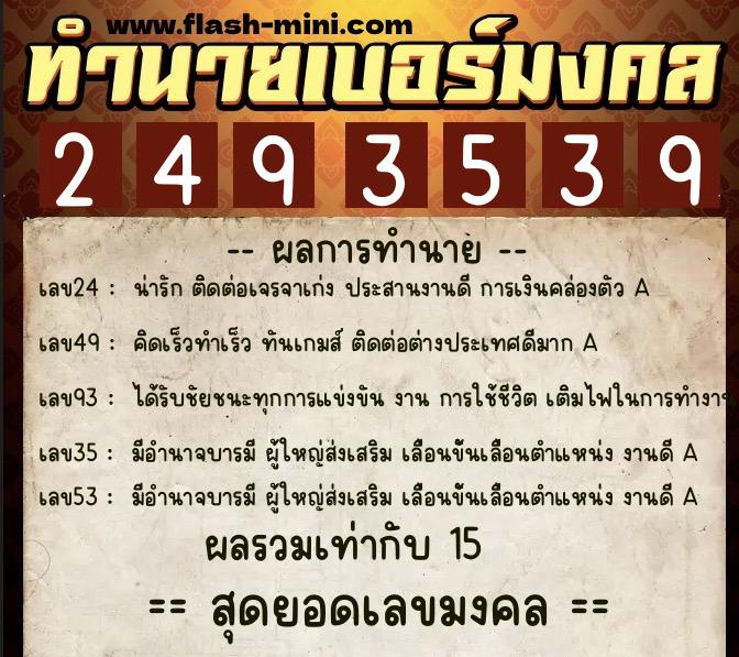 ทำนายเบอร์มงคล 0XX-2493539 ทำนายเบอร์มงคล หมายเลข 094-249353 ทำนายเบอร์มงคล 0XX-2493539 ทำนายเบอร์มงคล หมายเลข 094-249353
