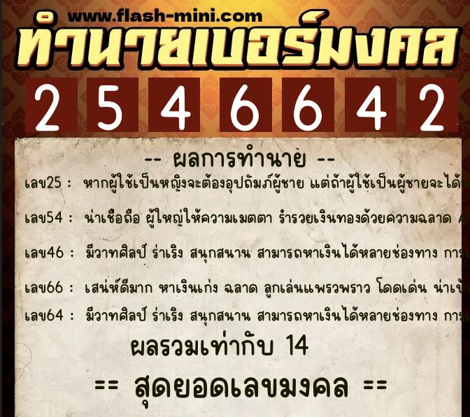 ทำนายเบอร์มงคล 0XX-2546642 ทำนายเบอร์มงคล หมายเลข 097-254664 ทำนายเบอร์มงคล 0XX-2546642 ทำนายเบอร์มงคล หมายเลข 097-254664