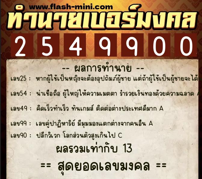 ทำนายเบอร์มงคล 0XX-2549900 ทำนายเบอร์มงคล หมายเลข 090-254990 ทำนายเบอร์มงคล 0XX-2549900 ทำนายเบอร์มงคล หมายเลข 090-254990