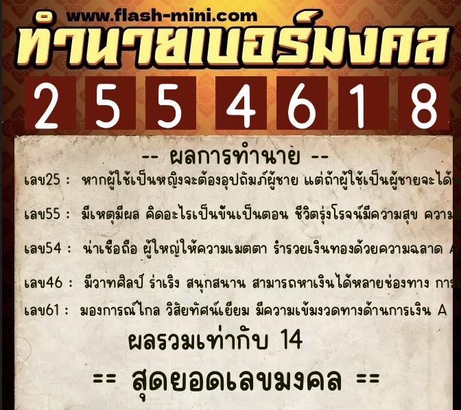 ทำนายเบอร์มงคล 0XX-2554618 ทำนายเบอร์มงคล หมายเลข 064-255461 ทำนายเบอร์มงคล 0XX-2554618 ทำนายเบอร์มงคล หมายเลข 064-255461