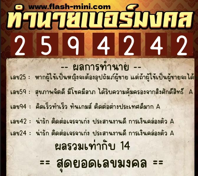 ทำนายเบอร์มงคล 0XX-2594242 ทำนายเบอร์มงคล หมายเลข 097-259424 ทำนายเบอร์มงคล 0XX-2594242 ทำนายเบอร์มงคล หมายเลข 097-259424