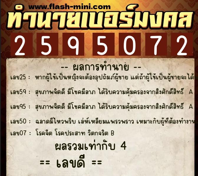 ทำนายเบอร์มงคล 0XX-2595072 ทำนายเบอร์มงคล หมายเลข 068-259507 ทำนายเบอร์มงคล 0XX-2595072 ทำนายเบอร์มงคล หมายเลข 068-259507