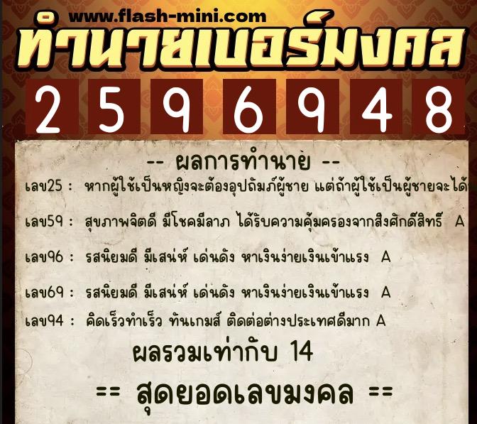 ทำนายเบอร์มงคล 0XX-2596948 ทำนายเบอร์มงคล หมายเลข 099-259694 ทำนายเบอร์มงคล 0XX-2596948 ทำนายเบอร์มงคล หมายเลข 099-259694