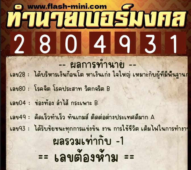 ทำนายเบอร์มงคล 0XX-2804931 ทำนายเบอร์มงคล หมายเลข 093-280493 ทำนายเบอร์มงคล 0XX-2804931 ทำนายเบอร์มงคล หมายเลข 093-280493