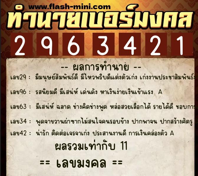 ทำนายเบอร์มงคล 0XX-2963421 ทำนายเบอร์มงคล หมายเลข 088-296342 ทำนายเบอร์มงคล 0XX-2963421 ทำนายเบอร์มงคล หมายเลข 088-296342