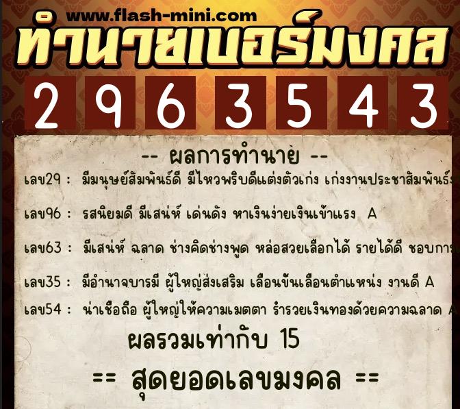 ทำนายเบอร์มงคล 0XX-2963543 ทำนายเบอร์มงคล หมายเลข 080-296354 ทำนายเบอร์มงคล 0XX-2963543 ทำนายเบอร์มงคล หมายเลข 080-296354