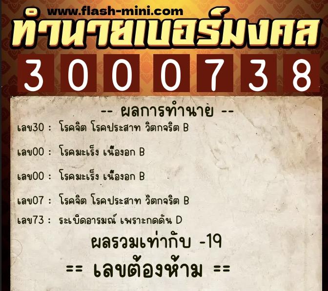 ทำนายเบอร์มงคล 0XX-3000738 ทำนายเบอร์มงคล หมายเลข 089-300073 ทำนายเบอร์มงคล 0XX-3000738 ทำนายเบอร์มงคล หมายเลข 089-300073