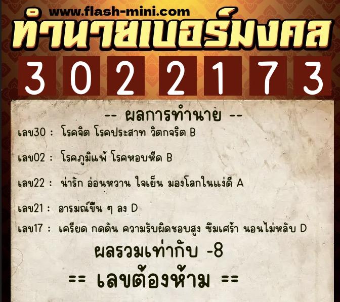 ทำนายเบอร์มงคล 0XX-3022173 ทำนายเบอร์มงคล หมายเลข 088-302217 ทำนายเบอร์มงคล 0XX-3022173 ทำนายเบอร์มงคล หมายเลข 088-302217