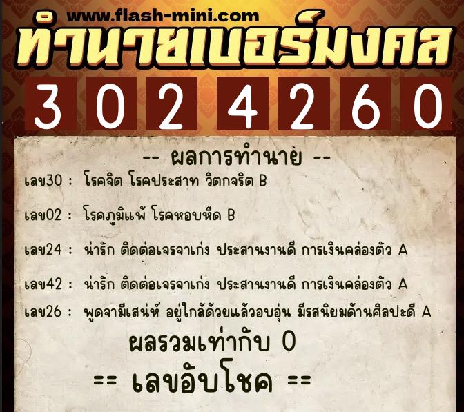 ทำนายเบอร์มงคล 0XX-3024260 ทำนายเบอร์มงคล หมายเลข 098-302426 ทำนายเบอร์มงคล 0XX-3024260 ทำนายเบอร์มงคล หมายเลข 098-302426