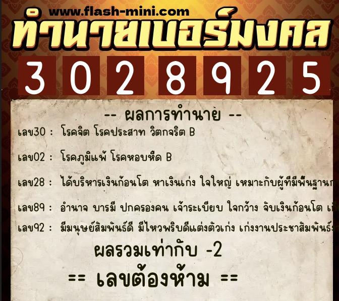 ทำนายเบอร์มงคล 0XX-3028925 ทำนายเบอร์มงคล หมายเลข 060-302892 ทำนายเบอร์มงคล 0XX-3028925 ทำนายเบอร์มงคล หมายเลข 060-302892