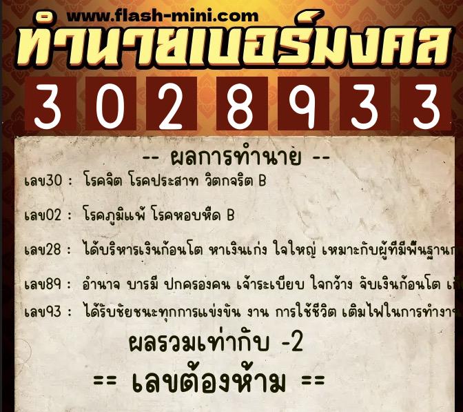 ทำนายเบอร์มงคล 0XX-3028933 ทำนายเบอร์มงคล หมายเลข 069-302893 ทำนายเบอร์มงคล 0XX-3028933 ทำนายเบอร์มงคล หมายเลข 069-302893