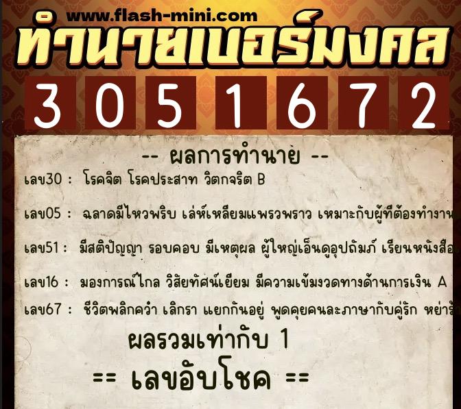 ทำนายเบอร์มงคล 0XX-3051672 ทำนายเบอร์มงคล หมายเลข 092-305167 ทำนายเบอร์มงคล 0XX-3051672 ทำนายเบอร์มงคล หมายเลข 092-305167