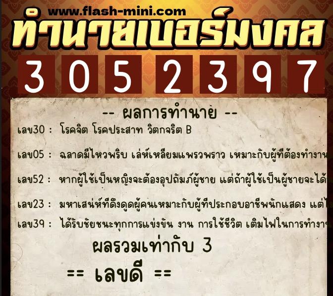ทำนายเบอร์มงคล 0XX-3052397 ทำนายเบอร์มงคล หมายเลข 088-305239 ทำนายเบอร์มงคล 0XX-3052397 ทำนายเบอร์มงคล หมายเลข 088-305239