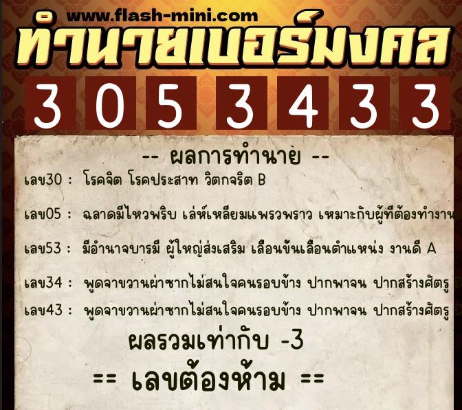 ทำนายเบอร์มงคล 0XX-3053433 ทำนายเบอร์มงคล หมายเลข 083-305343 ทำนายเบอร์มงคล 0XX-3053433 ทำนายเบอร์มงคล หมายเลข 083-305343