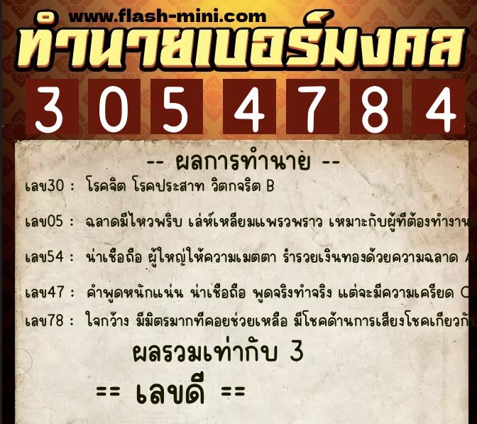 ทำนายเบอร์มงคล 0XX-3054784 ทำนายเบอร์มงคล หมายเลข 087-305478 ทำนายเบอร์มงคล 0XX-3054784 ทำนายเบอร์มงคล หมายเลข 087-305478