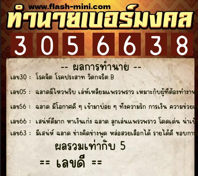 ทำนายเบอร์มงคล 0XX-3056638 ทำนายเบอร์มงคล หมายเลข 096-305663 ทำนายเบอร์มงคล 0XX-3056638 ทำนายเบอร์มงคล หมายเลข 096-305663