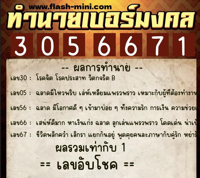 ทำนายเบอร์มงคล 0XX-3056671 ทำนายเบอร์มงคล หมายเลข 083-305667 ทำนายเบอร์มงคล 0XX-3056671 ทำนายเบอร์มงคล หมายเลข 083-305667